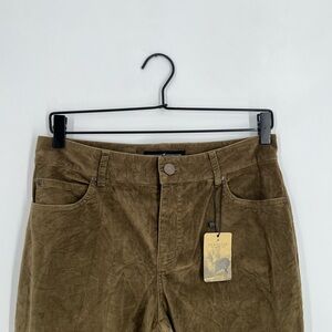 Peruvian Connection Zoe Velveteen Moss Stretchy Jeans